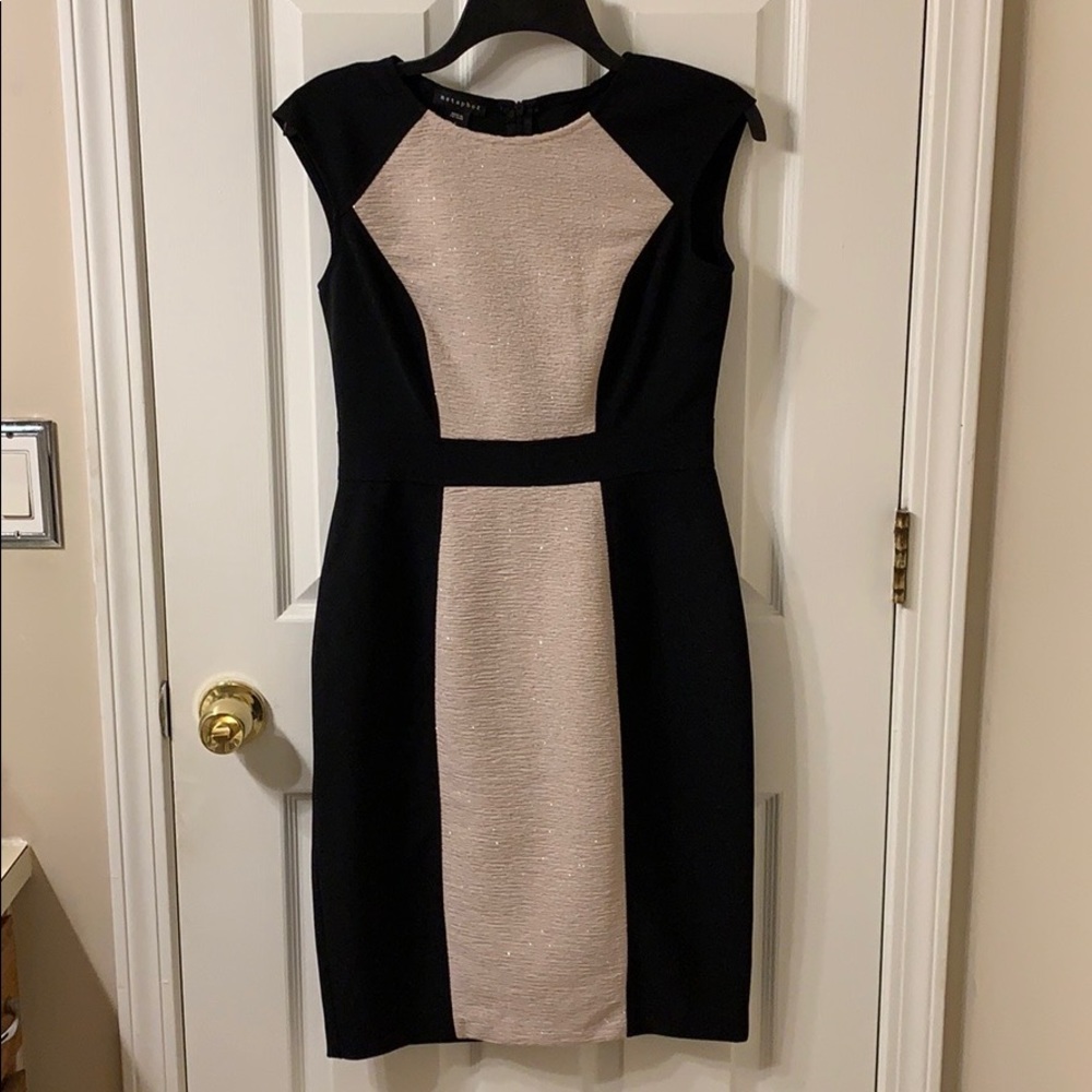 Black And Cream Sparkly Formal Dress